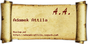 Adamek Attila névjegykártya