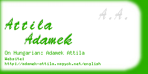 attila adamek business card